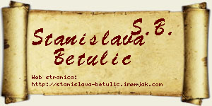 Stanislava Betulić vizit kartica